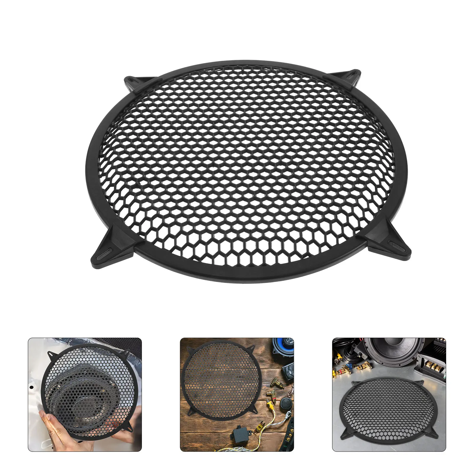 

12 Inch Car Speaker Protective Grill Audio Cover Mesh Dust Guard Subwoofer Accessories Sound Box Round Plastic Speaker Protector