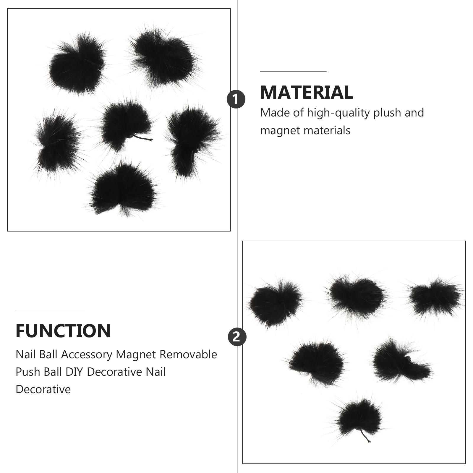 

6pcs Ball Art Decorations Magnetic Manicure Stickers Diy Nail Parts Durable Creative Nail Ornaments For Friends
