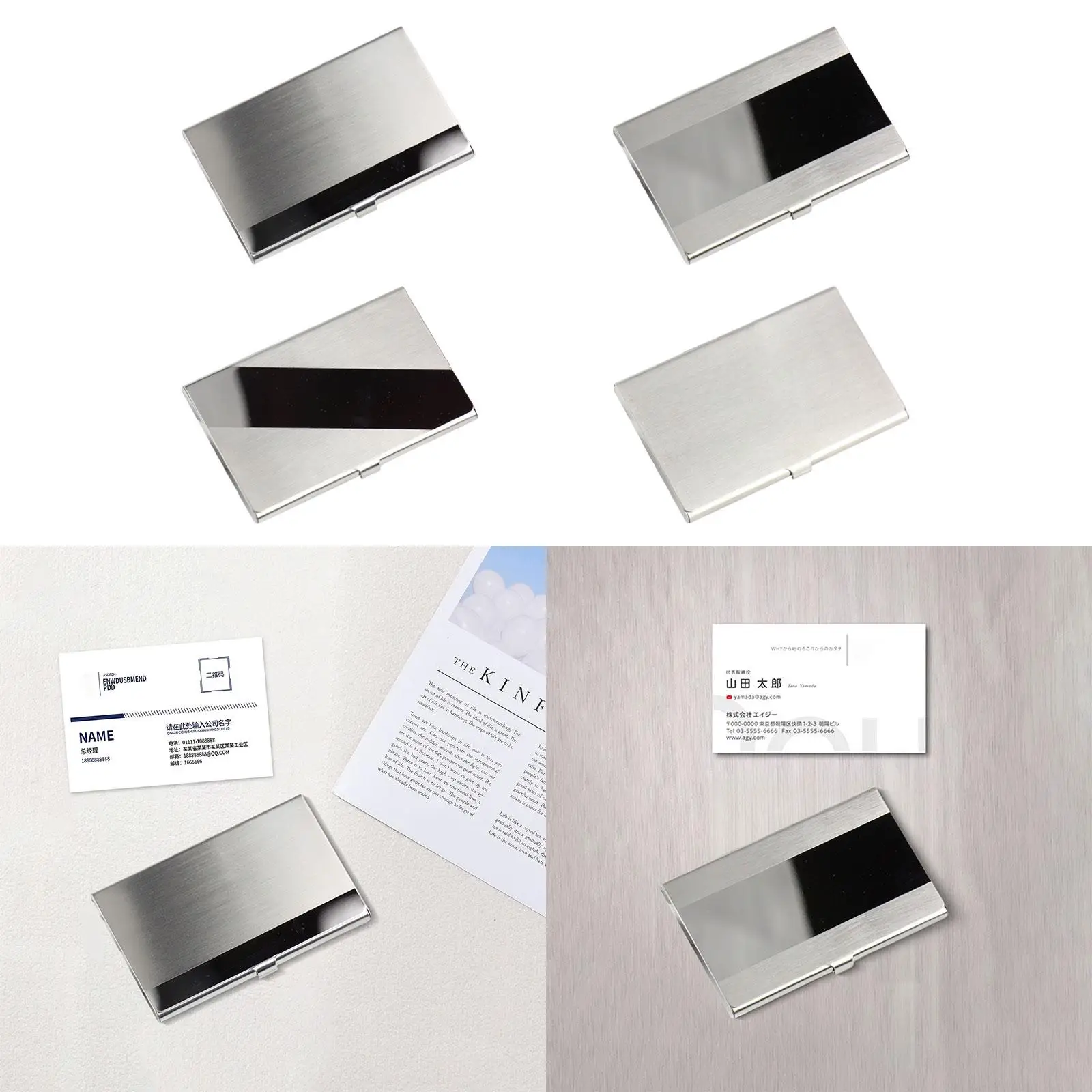 Business Card Holder Creative 3.74x2.36x0.31inch Storage Box Friend Gift Practical Buckle Shut Organizer Pocket Metal Card Case