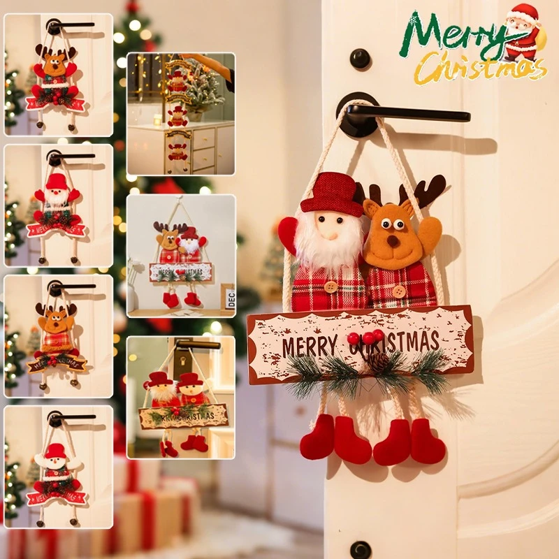 

2025 Christmas Hanging Pendants Creative Door Hanging Home Display Window Wall Decoration Santa Claus Snowman hanging pendant