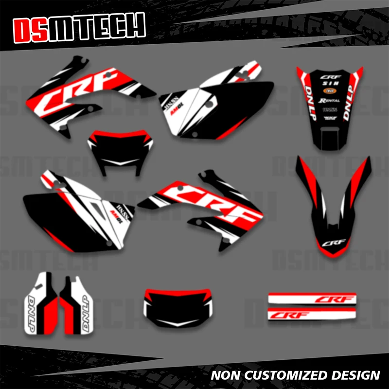 DSMTECH for Honda CRF250X 2004 2005 2006 2007 2008-2019 Graphic Background Decal Sticker Number Name Background Custom