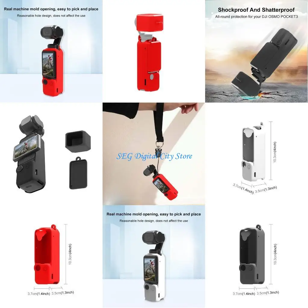 

U75B 3 in 1 Silicone Cover Set for Pocket 3 Lens Screen Body Protector Anti Scratch