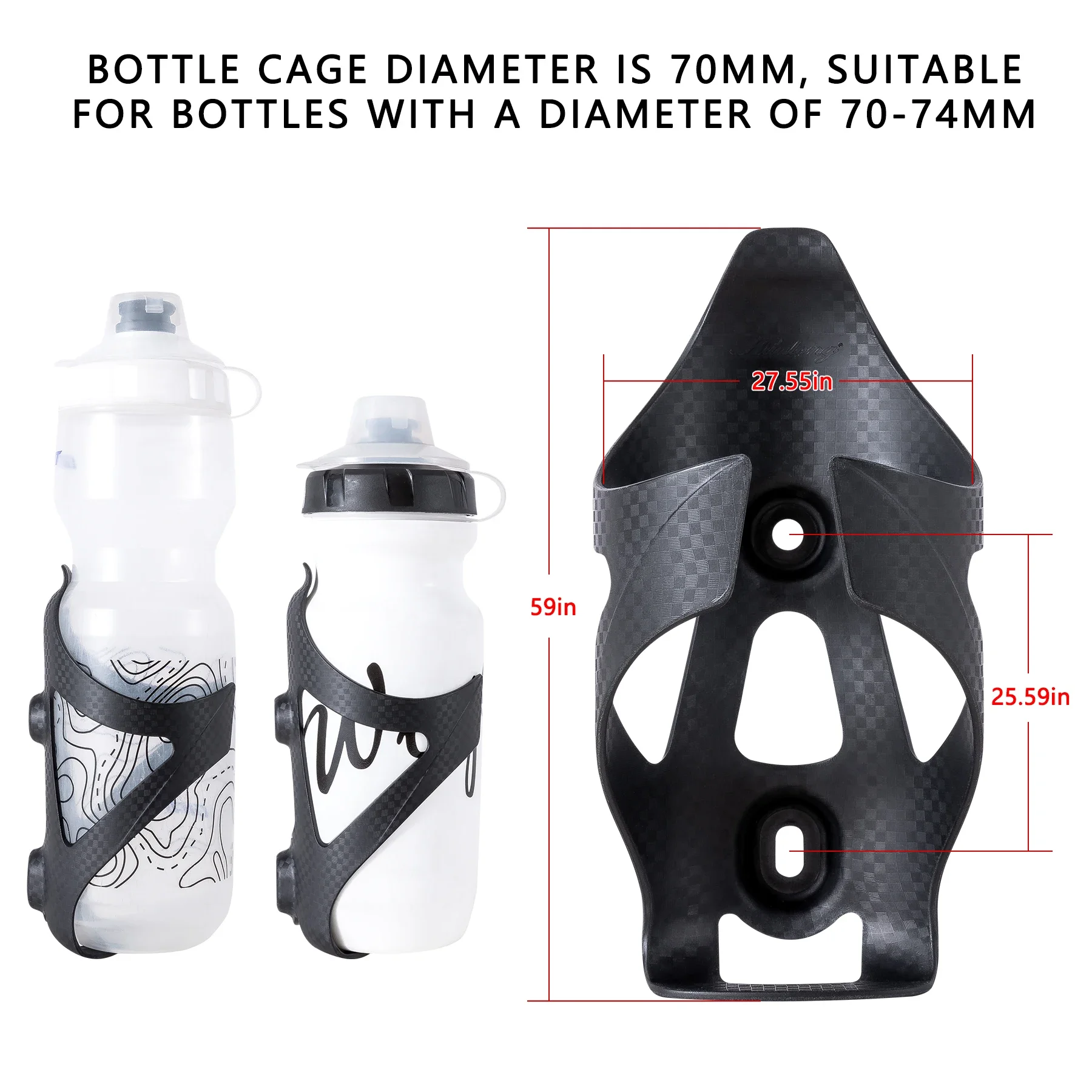 HUALONG Fahrrad-Flaschenhalter aus Nylon mit Carbonfaser – Flaschenhalterung für Rennräder, Mountainbikes und Gravelbikes – Getränkehalter – Detail 4