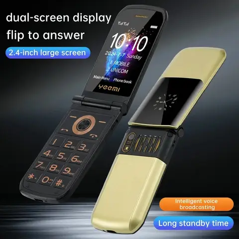 YeeMI S7 4G High-quality Drop-resistant Mobile Phones 2.4inch Flip Feature Phone Dual SIM Bluetooth Large Font for Elderly Phone