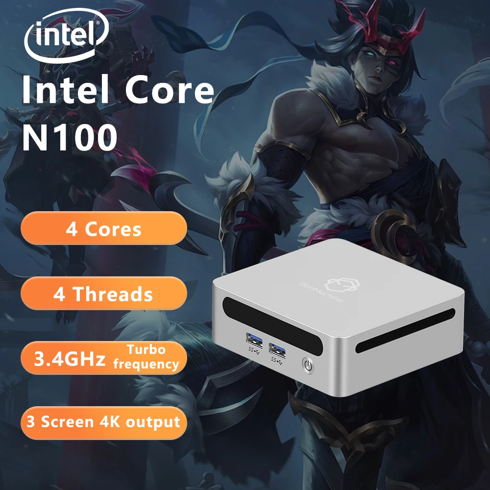 GenMachine ミニPC Intel Alder Lake N100 パワフルなWindows 11搭載 - コンパクトで家庭、ビジネス、ゲームに最適 M.2 SSD WiFi 6 BT5.2