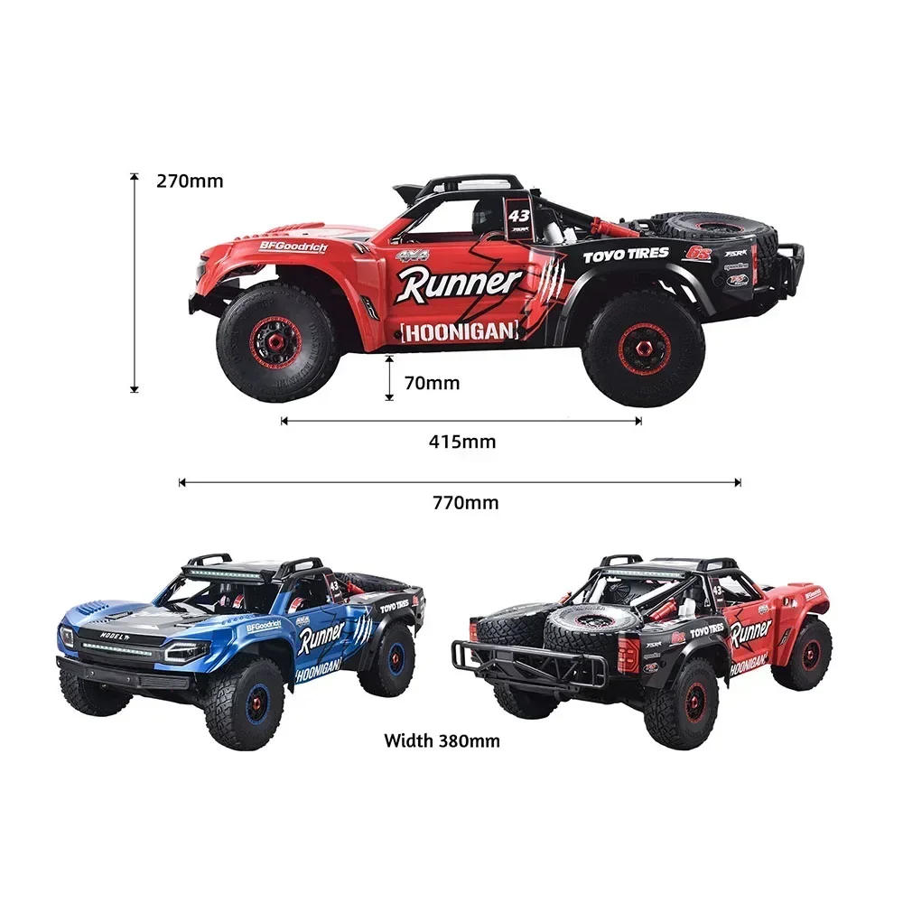 Fsr modelo tt 6s/8s sem escova 4x4 rc deserto caminhão 1/7 modelo de controle remoto elétrico carros rtr brinquedos para crianças adultas