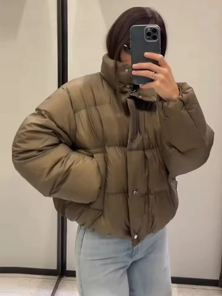 

Women's Jacket New Korean Version Stand Collar Short Cotton-padded Jacket Thickening Warm Parkas Winter Jackets for Women Coat