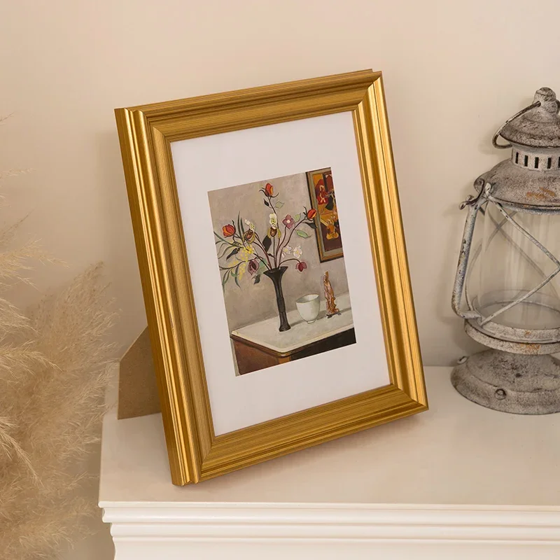 Light luxury golden photo frame display platform Square 5-inch 6-inch 7-inch 8-inch 10 inch photo frame Desktop home decoration