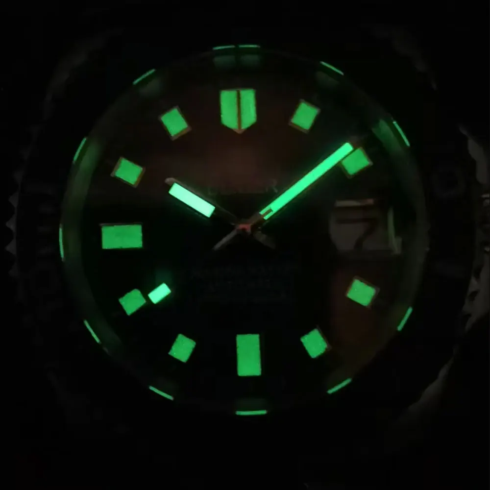 40 مللي متر شعار ساعة مخصص للرجل فاخر ساعات آلية أوتوماتيكية الغوص مقاوم للماء الياقوت مضيئة السيراميك الحافة 120 نقرة #5