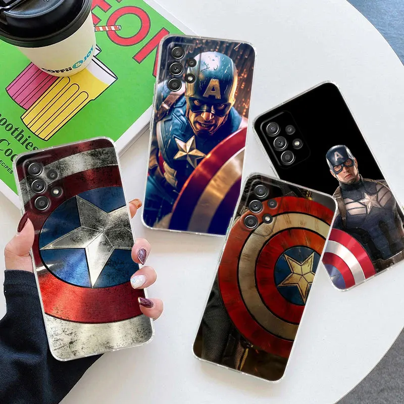 

Marvel Captain America Shield Clear Case For Samsung Galaxy A57 A37 A56 A36 Cases A55 A54 A35 A26 A07 A17 A16 A06 A36 A15 Cover