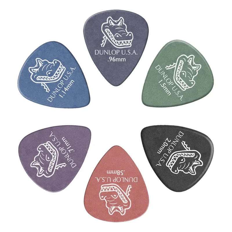 6pcs Dunlop Gator Grip Guitar Pick Plectrum Mediator Vintage Guitar Parts Accessories Guitar Picks 0.58/0.71/0.96/1.14/1.50/2mm