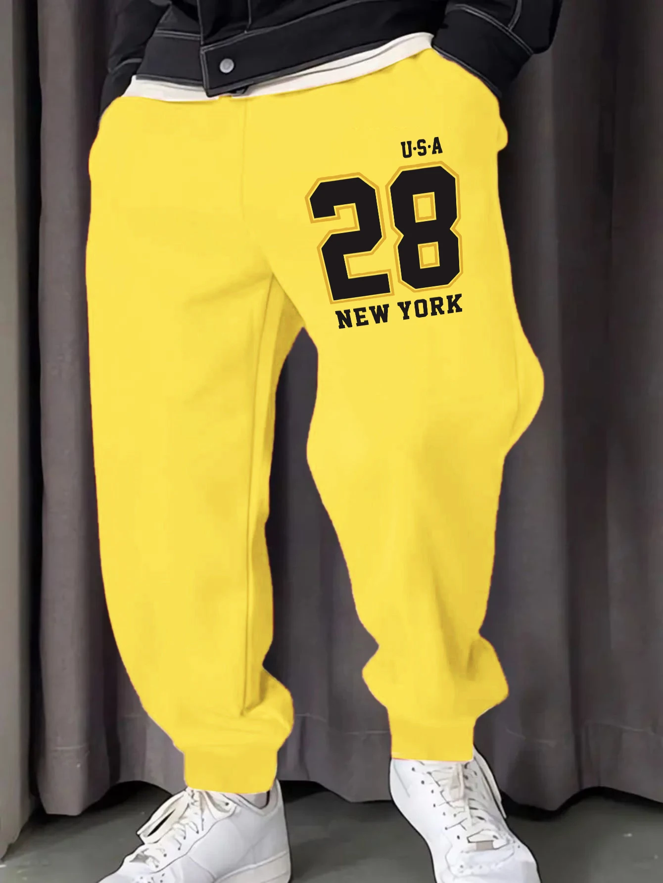 

New York Usa Number 28 Printed Man Jogging Pant Comfortable Warm Sweatpants Casual Autumn Pants Fleece Multicolor Trousers