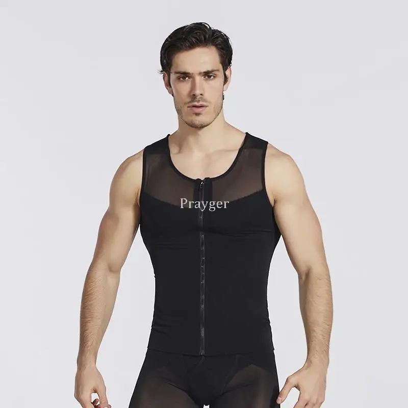 Hombres Body Shaper Corset Ginecomastia Tops Adelgazamiento Cintura Control Pecho Chaleco Belly Trimmer Abdomen Ropa interior