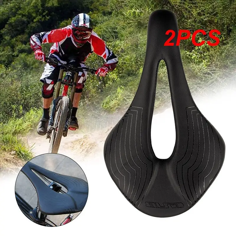 

2PCS 1183 Mountain Road Bike Seat Hollow Microfiber Leather Widened Breathable Comfortable Titanium Bow Carbon Fiber Seat