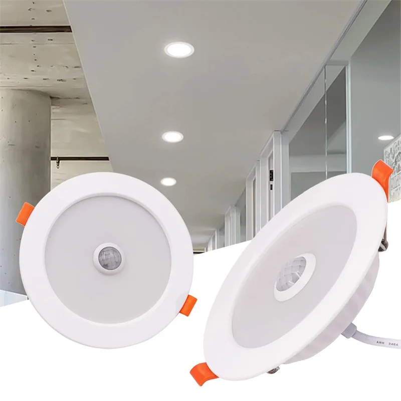 Led Down light 220V plafoniera 3W 5W 9W 20W PIR sensore di movimento incasso Down Light Round Led Panel light Spotlight Indoor Light