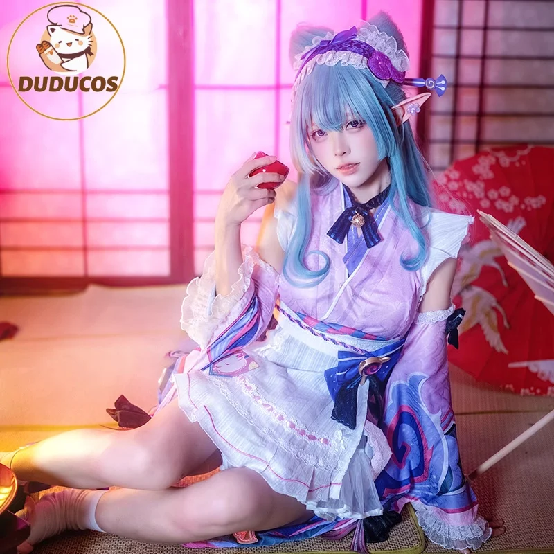 DUDU-SR Yumemizuki Mizuki Cosplay Costume Game Genshin Impact【S-2XL】Women Cute Dress Yumemizuki Plus Size