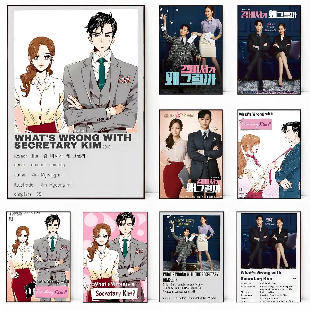 Cosa è sbagliato con segretaria Kim Poster adesivo dipinto artistico con stampe Regalo decorazione soggiorno camera da letto di casa