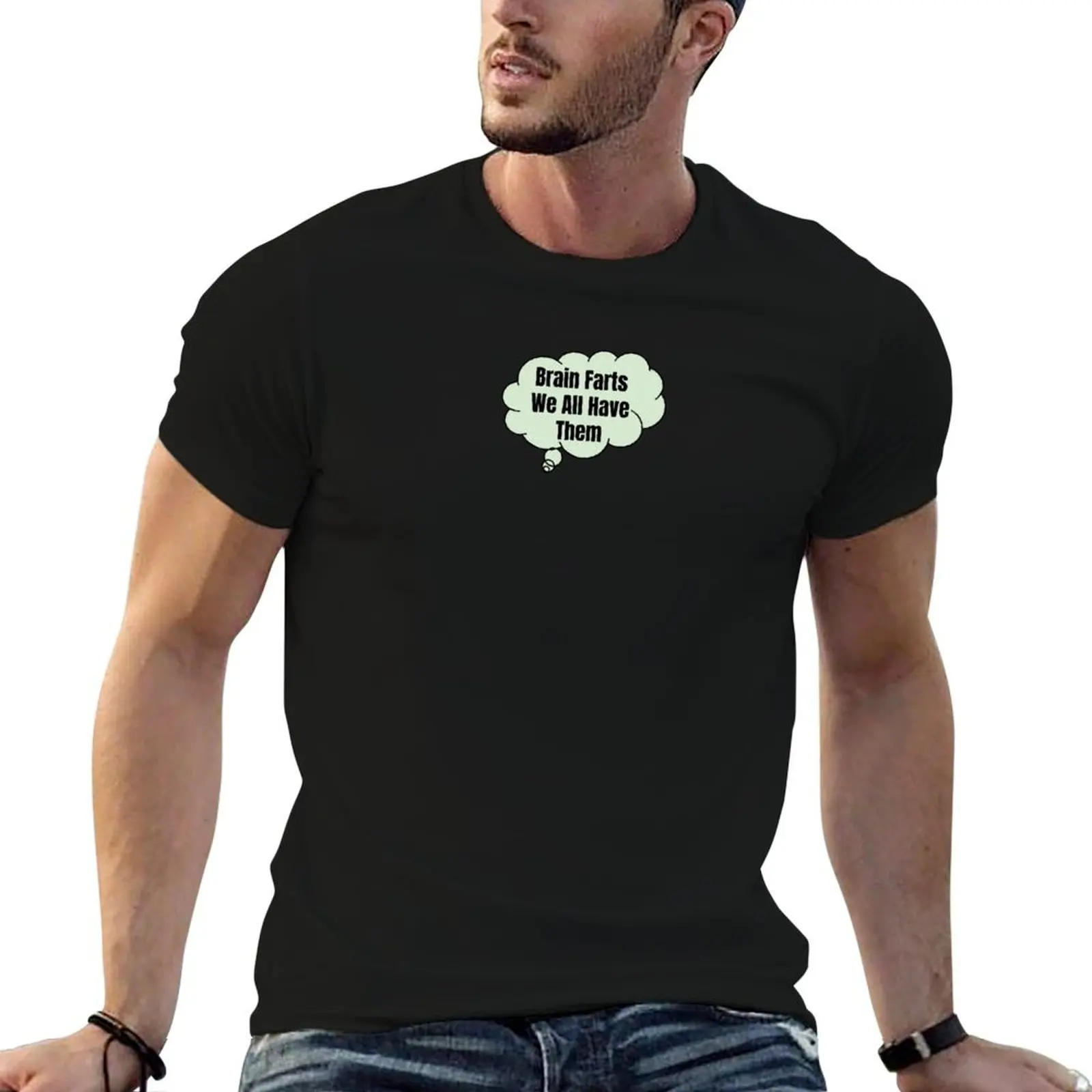 Brain Fart Sticker T-Shirt Man t-shirt funny gifts plain black t shirts men
