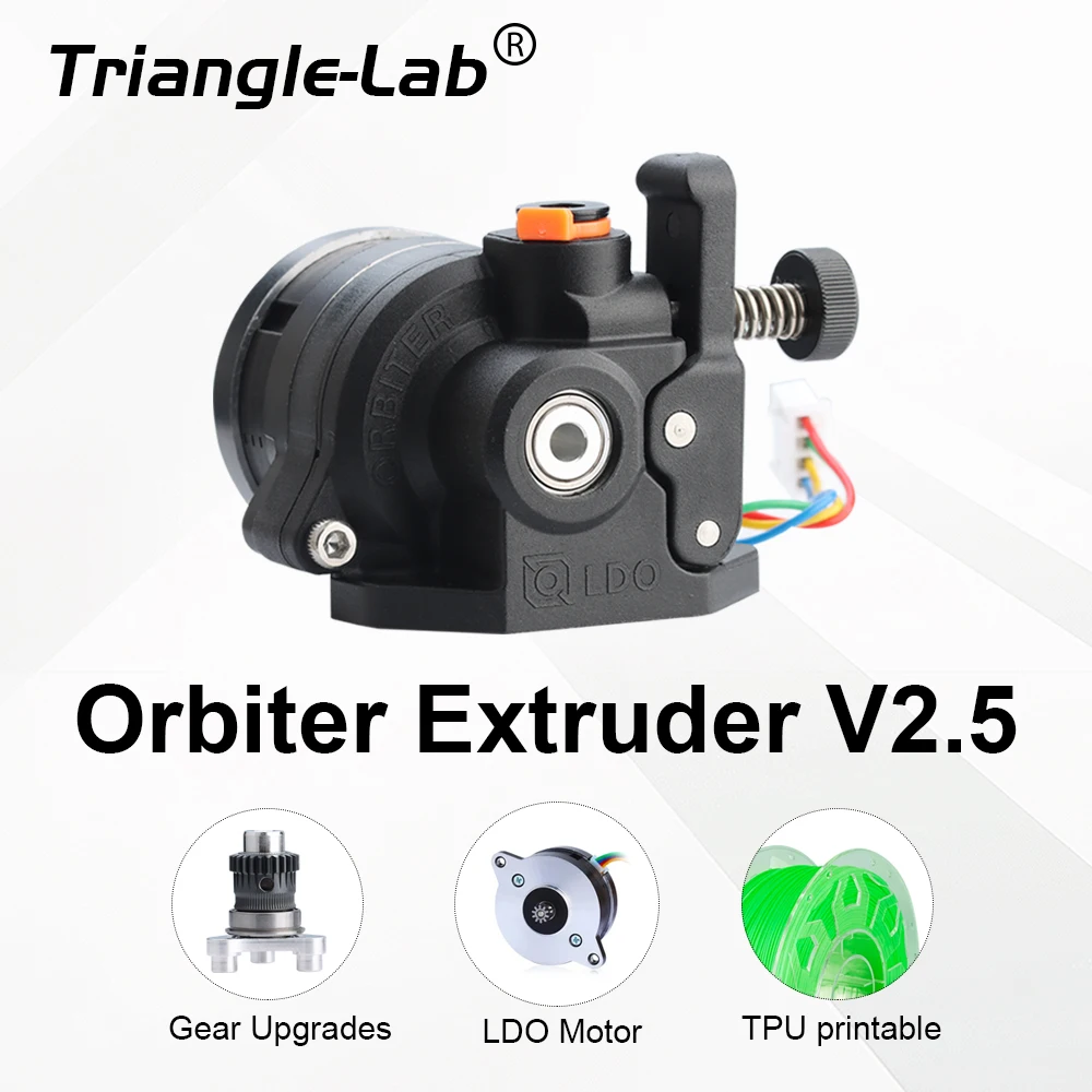 RS Trianglelab Orbiter Extruder, V2.5, LDO MOTOR, Double Gear Direct Drive Compatible, Ender3, CR10, PLA, PEI, TPU, ABS Filament