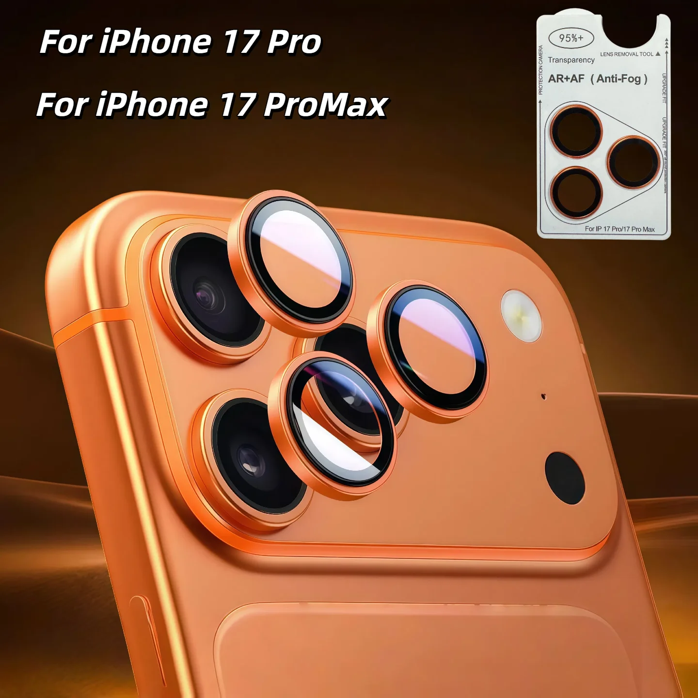Para apple iphone 17 pro max ar anti-nevoeiro cor original câmera traseira película protetora de vidro temperado prateado laranja cinza azul