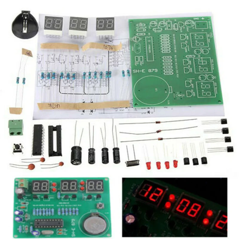 AT89C2051 6 Digital LED Display Electronic Clock DIY Kit Receiver For Arduino Flux