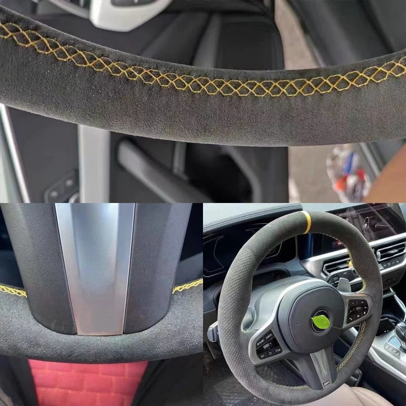 Car Steering Wheel Cover Braid Suede for Volkswagen Golf 6 GTI MK6 VW Polo GTI Scirocco R Passat CC R-Line 2010 Car Interior