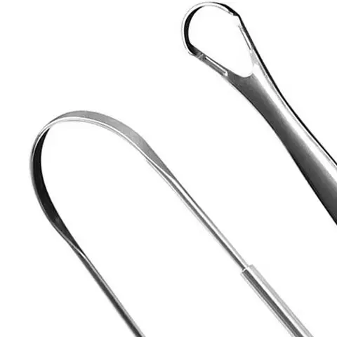 

1/2pcs Oral Tongue Cleaner Stainless Steel U Type Tongue Scraper Brush Cleaning Coated Tongue Toothbrush Oral Hygiene Care Tools