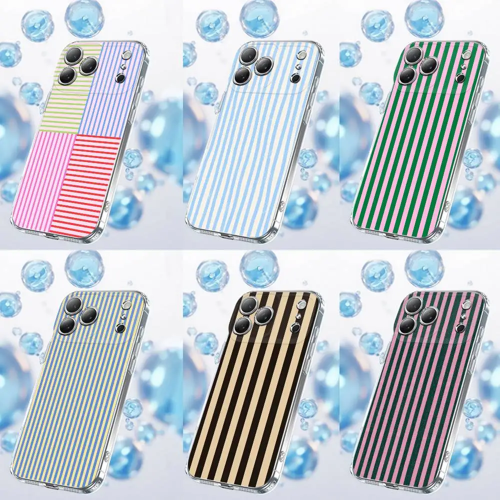 

Colorful Lines Stripe Towel Pattern Phone Case For iPhone 17,16,15,14,13,12,11 Plus,Pro,Max,Plus,E,SE4,Air,Mini Transparent