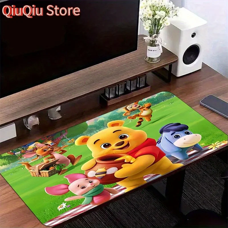 Winnie the Pooh Mouse Pad - Non-Slip Rubber Base, Vibrant Polyester Design with Winnie, Piglet, Tigger & Eeyore | Ideal for Offi