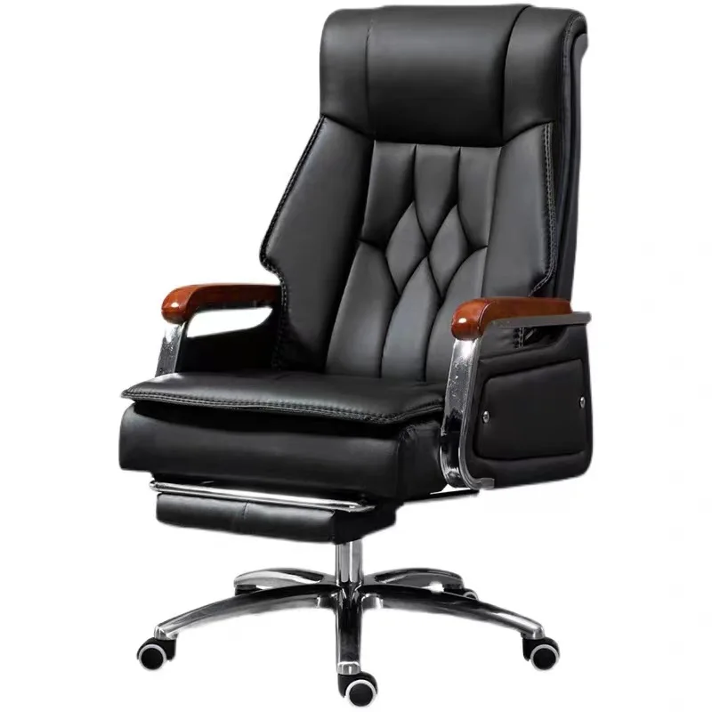 

Leather boss home office chair comfortable computer chair cowhide seat study massage chair