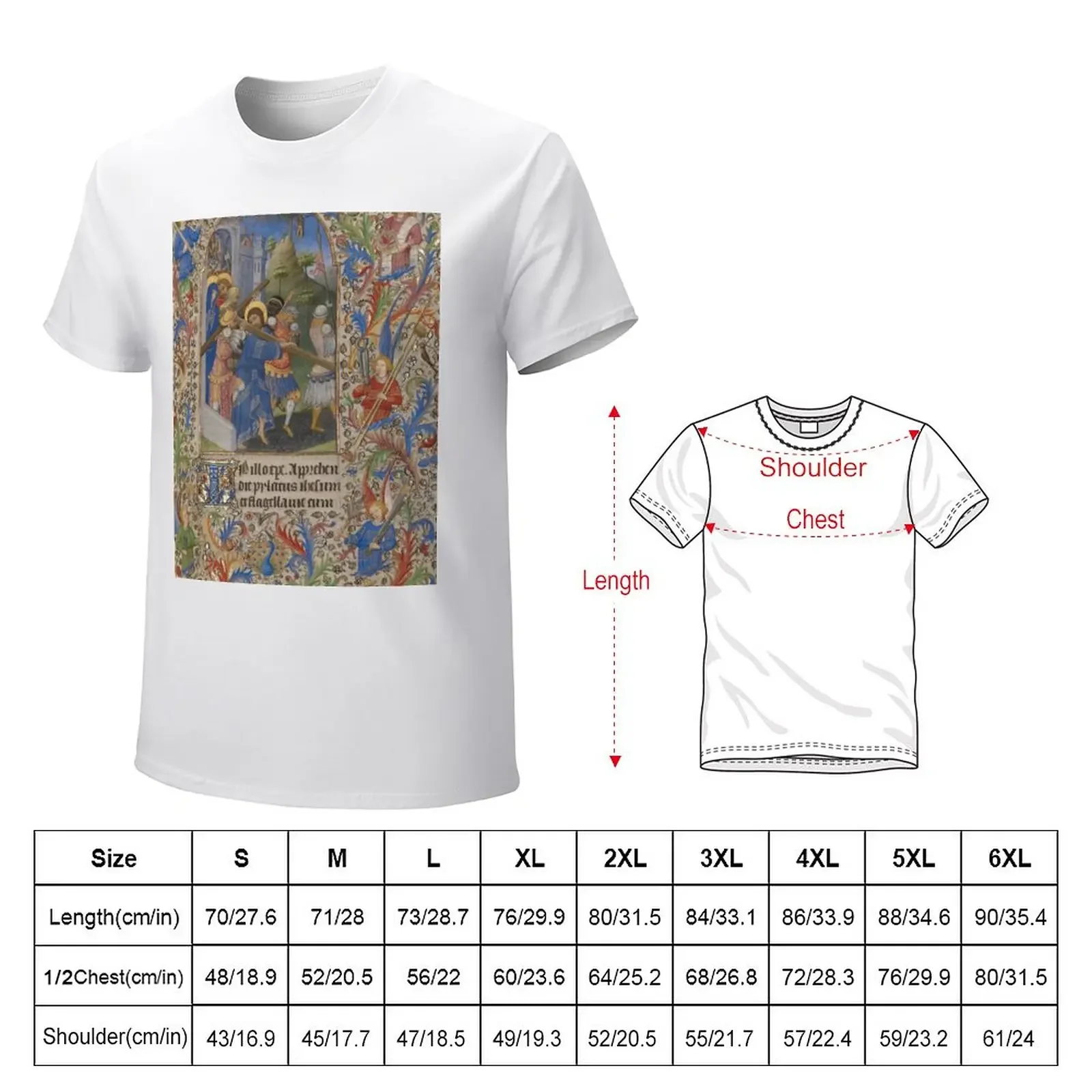 Book of Hours - Spitz Master, Master of Sir John Fastolf T-Shirt animal prinfor boys graphics mens clothing