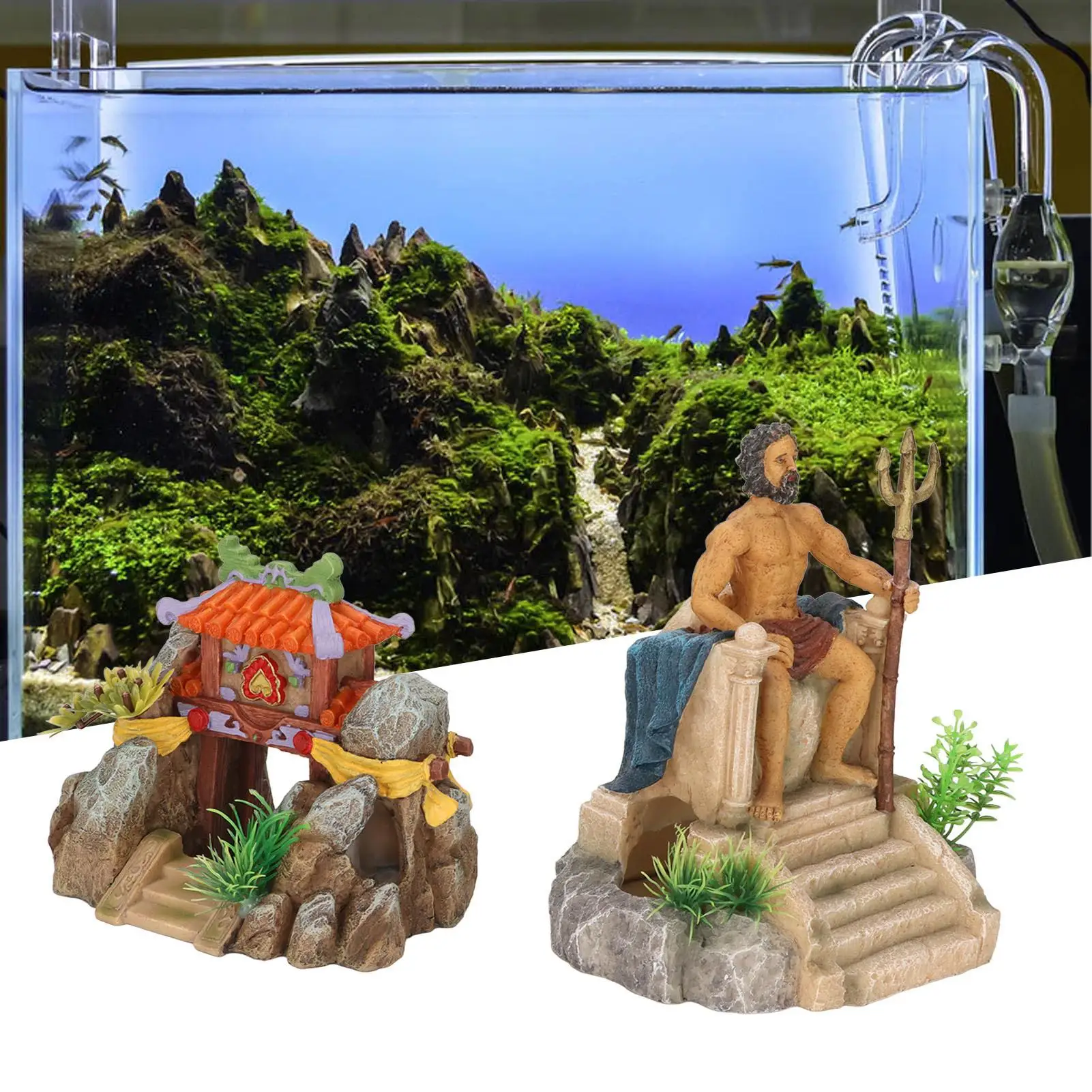 for underwater Aquarium Resin Statue - Classical House Decoration for Stunning Aquascapes