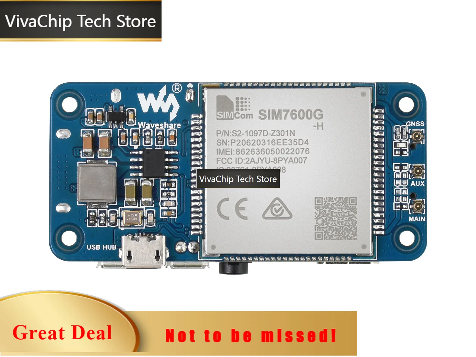 VivaChip TechWaveshare SIM7600G-H 4G HAT (B) For Raspberry Pi