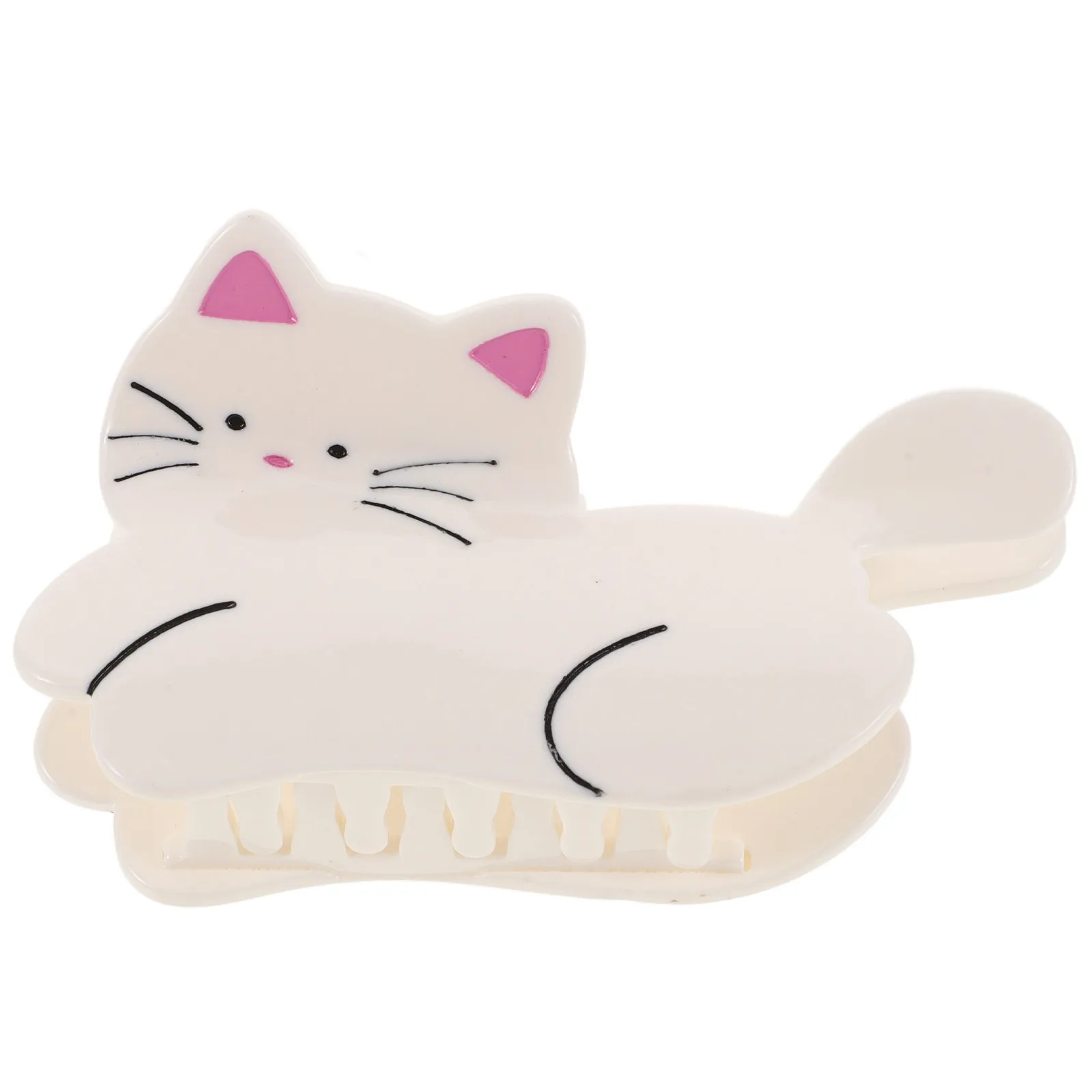 White Cartoon Cat Claw Clip Animal Hair Clip Strong Grip Hair Jaw Clamp Barrettes for Women Novelty Claw Clips