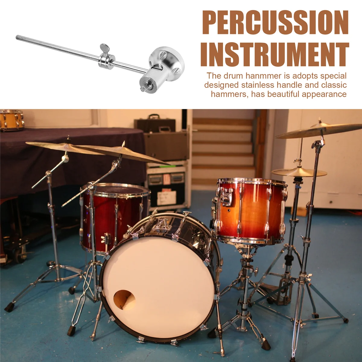 SMIEA Bass Drum Pedal Beater Aluminum Alloy Adjustable Hammer Head Percussion Instrument Accessories