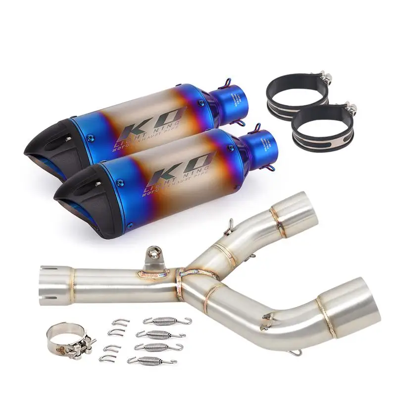 Motorcycle Exhaust System Left&Right Mid Connect Pipe Slip On 320mm Muffler Tips For Honda CRF450 CRF 450 RX CRF450RX 2015 2016