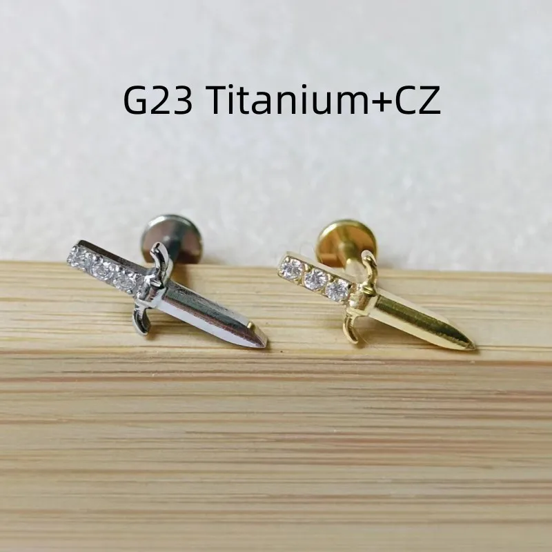 Lot10pcs G23 Titanium Arrow CZ Gems  Lip Labret Ring Bar Ear Cartilage Helix Rook Tragus Studs 16G Body Piercing Jewelry New