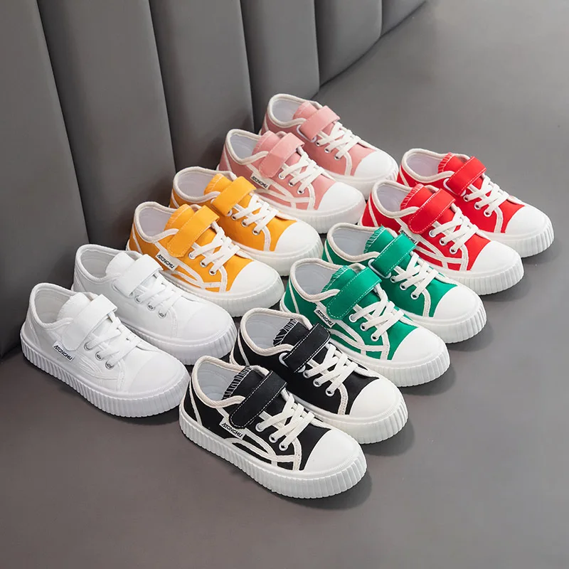 Nieuwe Zomer Kids Schoenen Voor Jongens Meisjes Candy Color Kinderen Casual Canvas Sneakers Zachte Mode Ademende Flats Canvas Schoenen