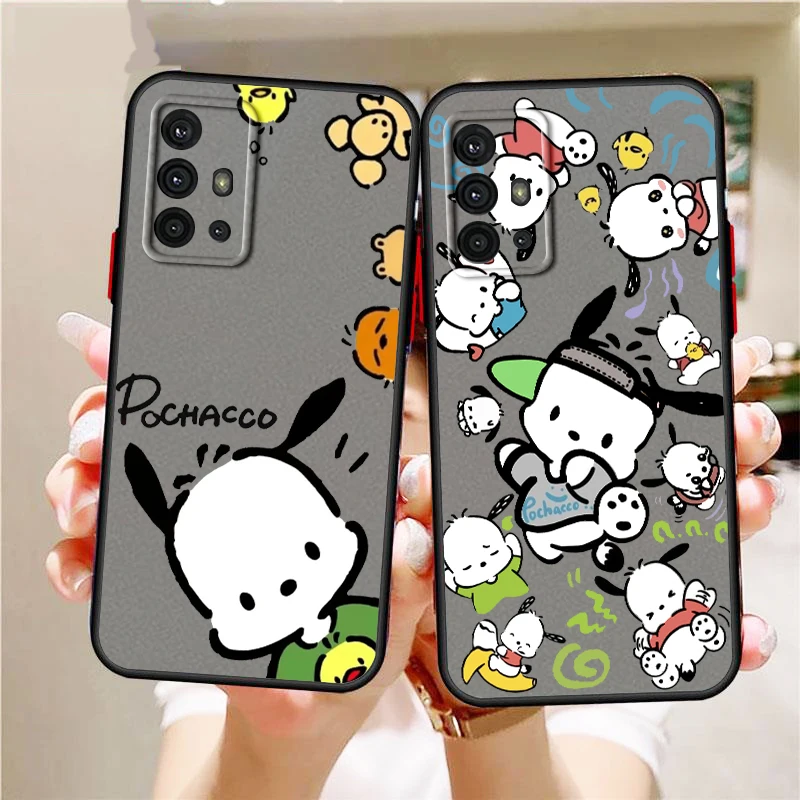 Cute Pacha Dog Sanrio Frosted Translucent For Samsung Note 20 A35 A03 A54 A31 A22 A34 A14 A24 A04 A55 5G Soft Phone Case