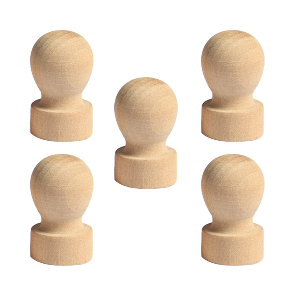 

5Pcs Eco Friendly Wooden Round Handle Stamp 2.5cm for DIY Scrapbooking Craft Journaling Letters Envelopes Invitations Greeting