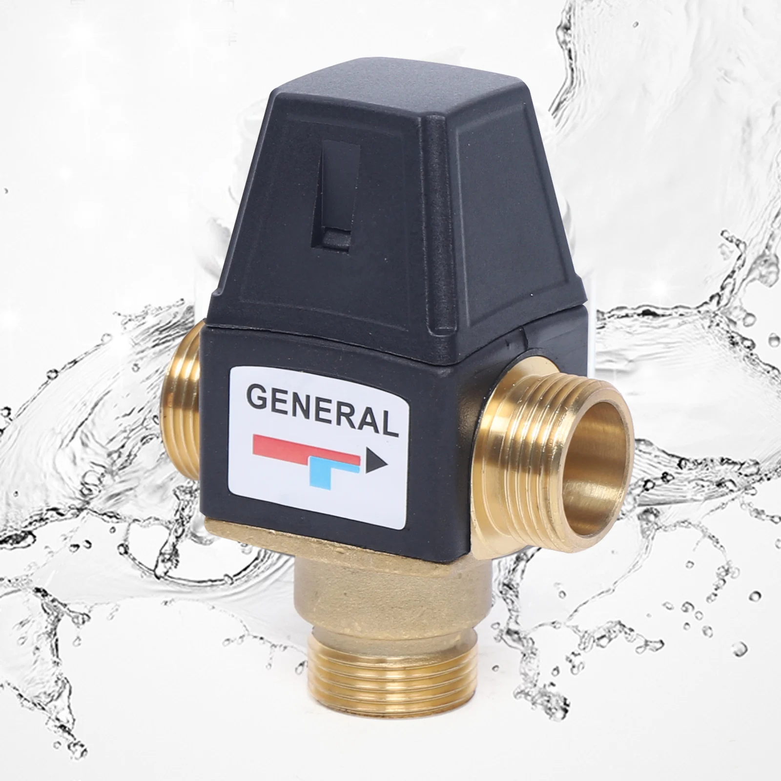 DN20 3 Way Mixing Valve 35~60℃ Thermostatic Valve Mixing Valve Cold/Hot Water Mixer  Brass Cold/hot Water Mixer