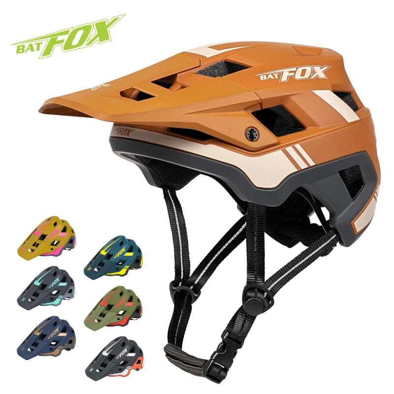 

BATFOX Bicycle Helmet MTB Breathable Polyester Lining Mountain Bike Helmets Men Women Aerodynamic Mountain Bike Racing Helmet