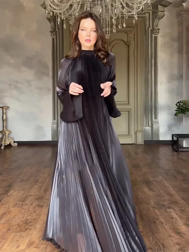Eid Ramadan Dubai Woman Dresses Pleated Belted Abaya Party Long Dress Morocco Kaftan Vestidos Saudi Arabic Robe Jalabiya 2025