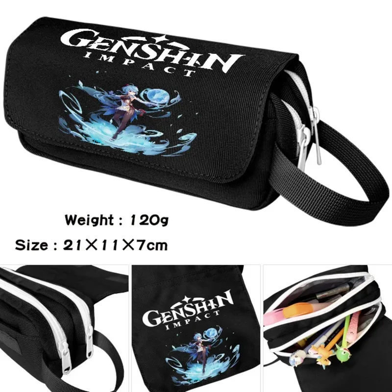 Genshin Impact Cosplay Pencil Case, Cosmetic Bag, Papelaria, School Pen Pencile Bags, Presente para Estudantes, Jogo