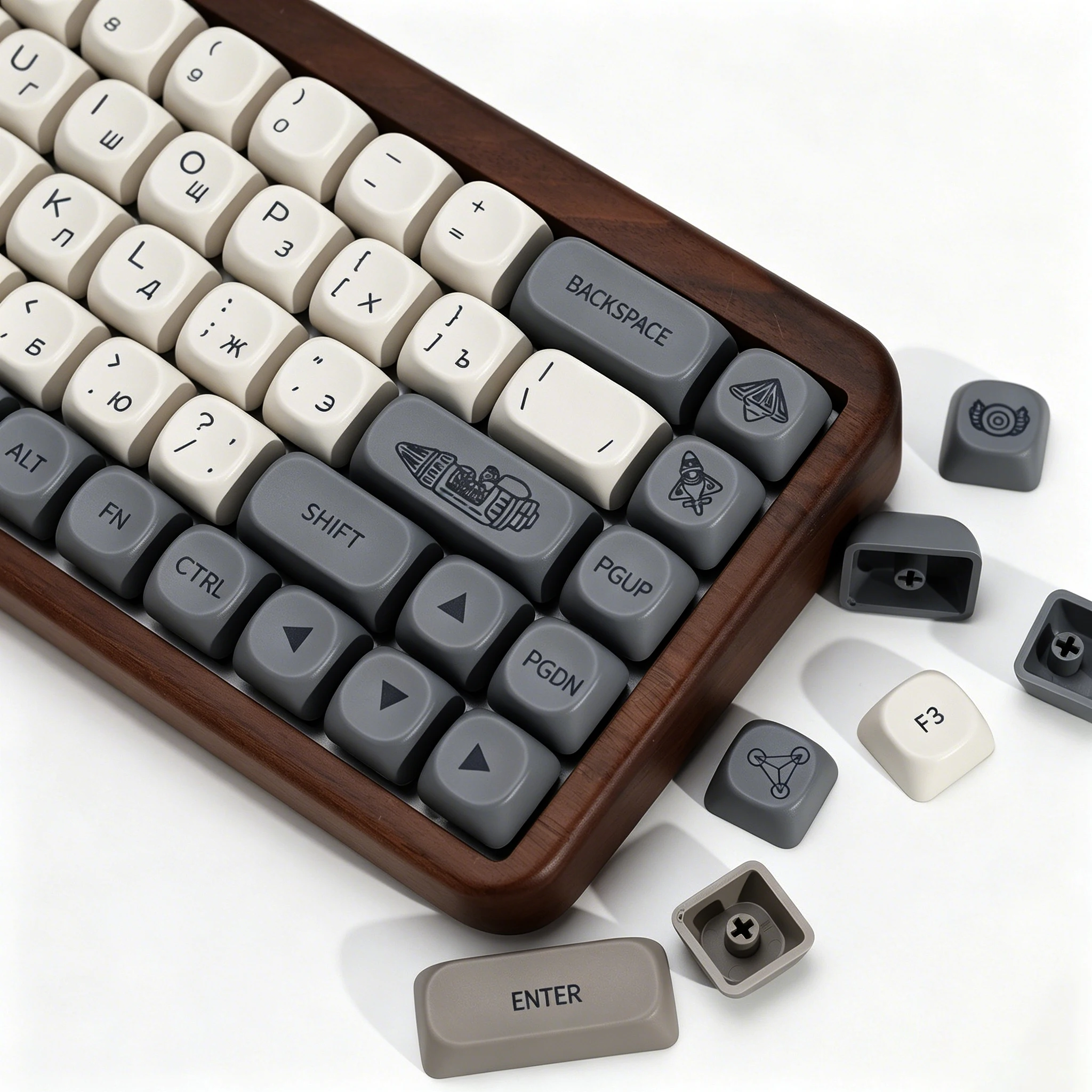 Retro Gaming Mac - KBDiy Keycaps Russi Tema Retro Vision