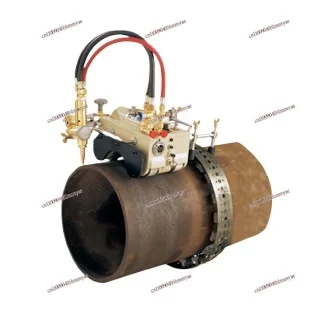 

Magnetic pipe cutter, flame cutting