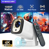 Magcubic HY310 Mini proyector enfoque automático 4K nativo 1080P 330ANSI Android11 5W altavoz Air Mouse asistente de voz actualizado HY300