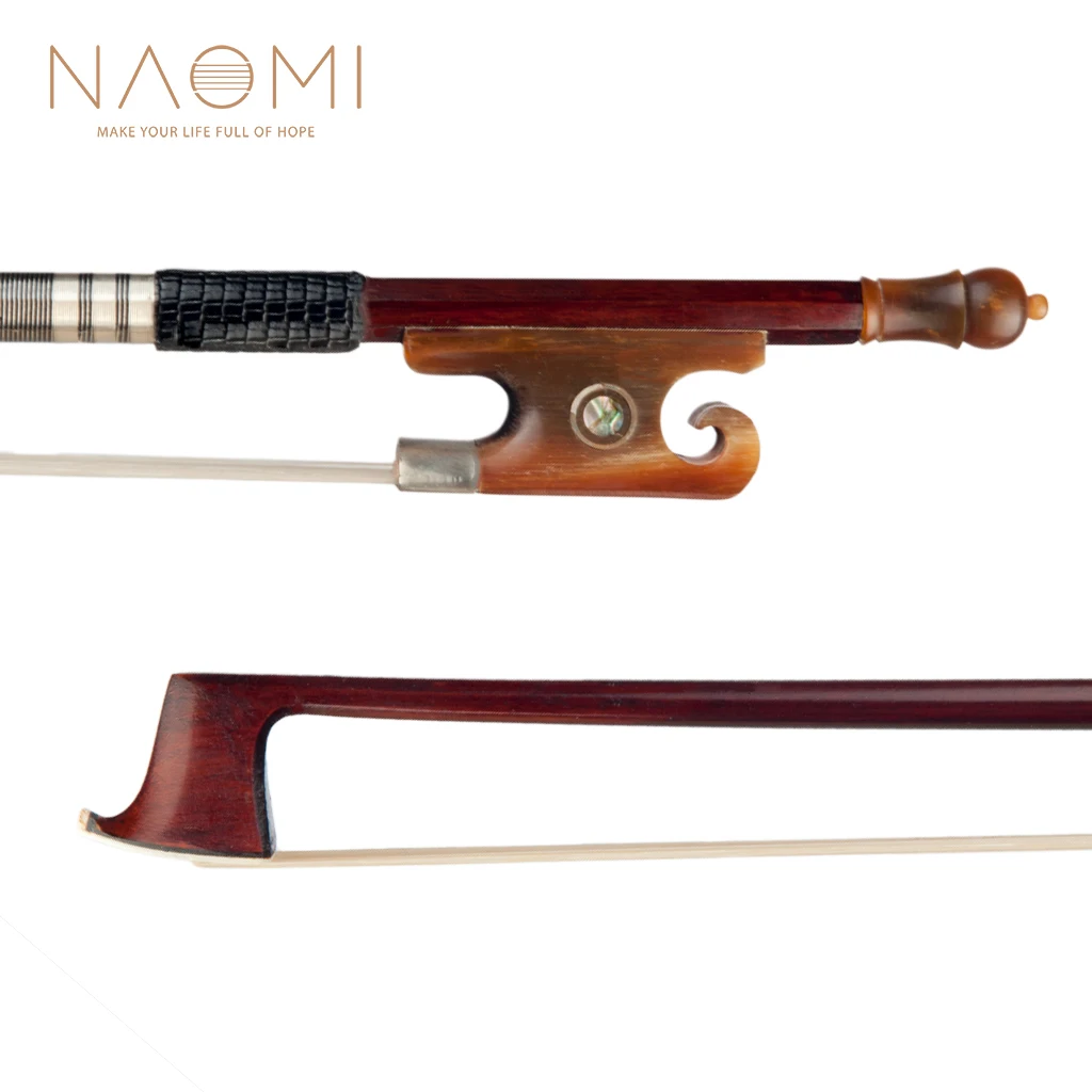 

Лук для скрипки NAOMI Master 4/4, восьмиугольный лук Pernambuco, белая монгольская Конская волоса, ящерица, ручка из кожи быстрого реагирования, Ox Horn Frog