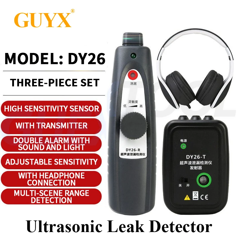 DY26 Ultrasonic Leak Detector Gas/Liquid Detector For Automotive Cabin/Pipeline/Door And Window Sealing Tire Leak Detection