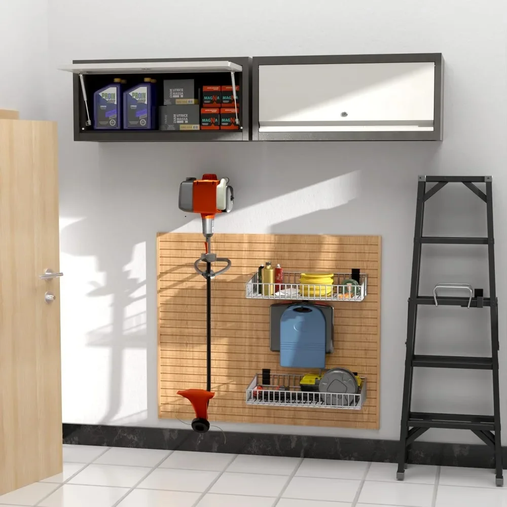 Metal Wall Cabinet with Up-flip Door,Wall-Mounted Locker for Garage Workshop Kitchen（one Cabinet